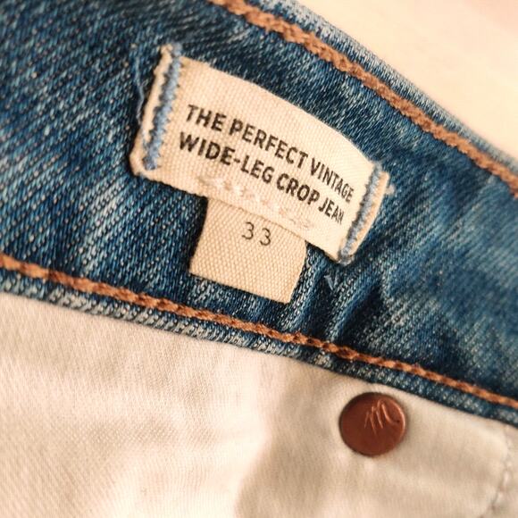 Lot of 2 Madewell Womens Jeans Size 33 Perfect Wide Leg Crop & Midrise Straight - Picture 4 of 16